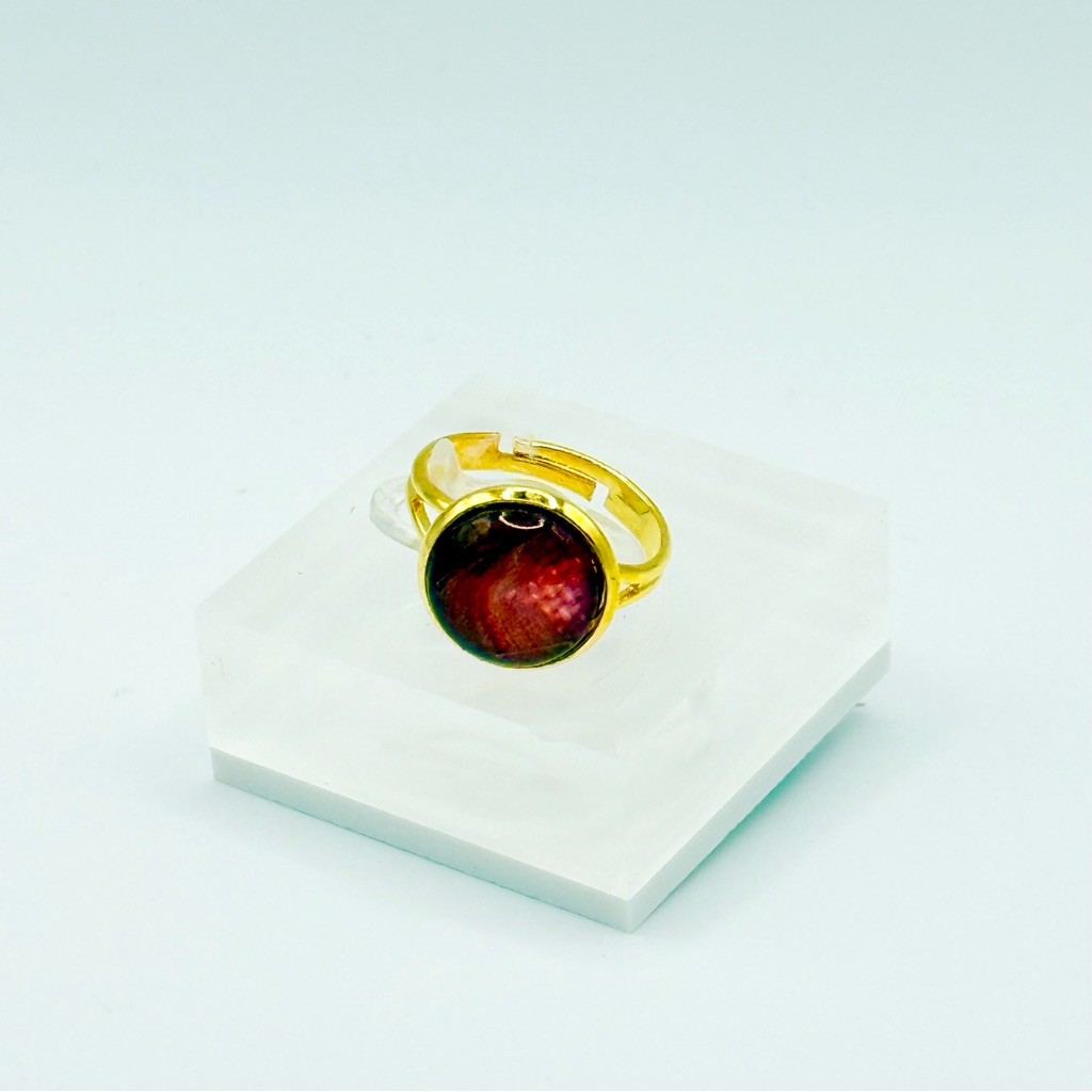Gold Ring With Red Gemstone 20$